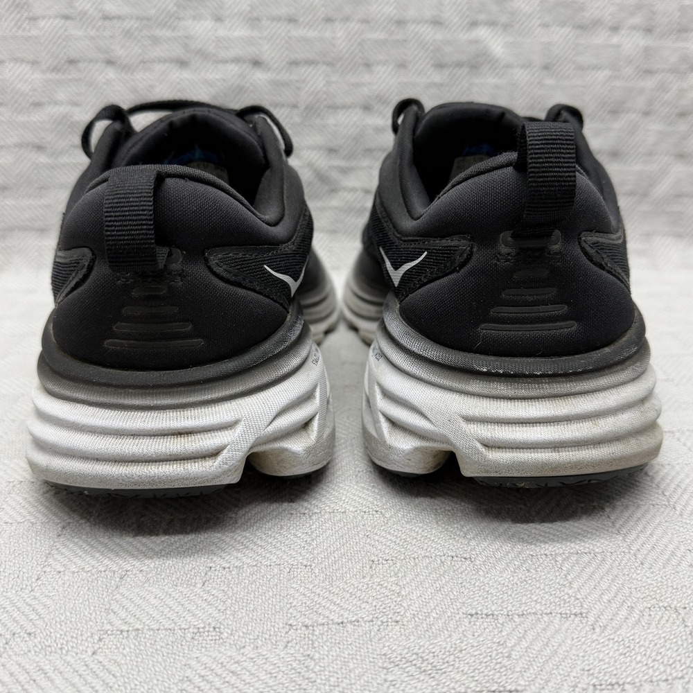 Hoka‎ One One Bondi 8 Shoes Womens Size 8 Black Running Wide 1127954 BWHT - Picture 4 of 12